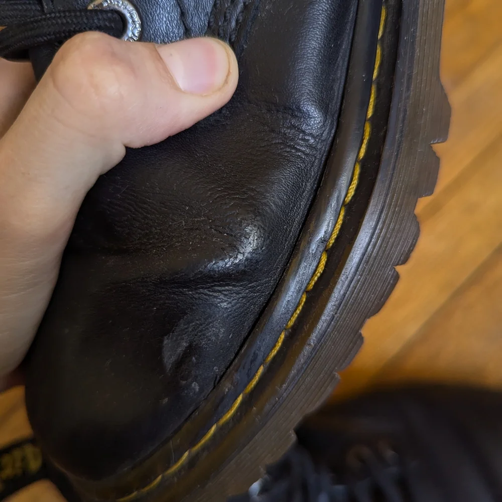 Dr. Marten Awley Black Leather Combat Boots